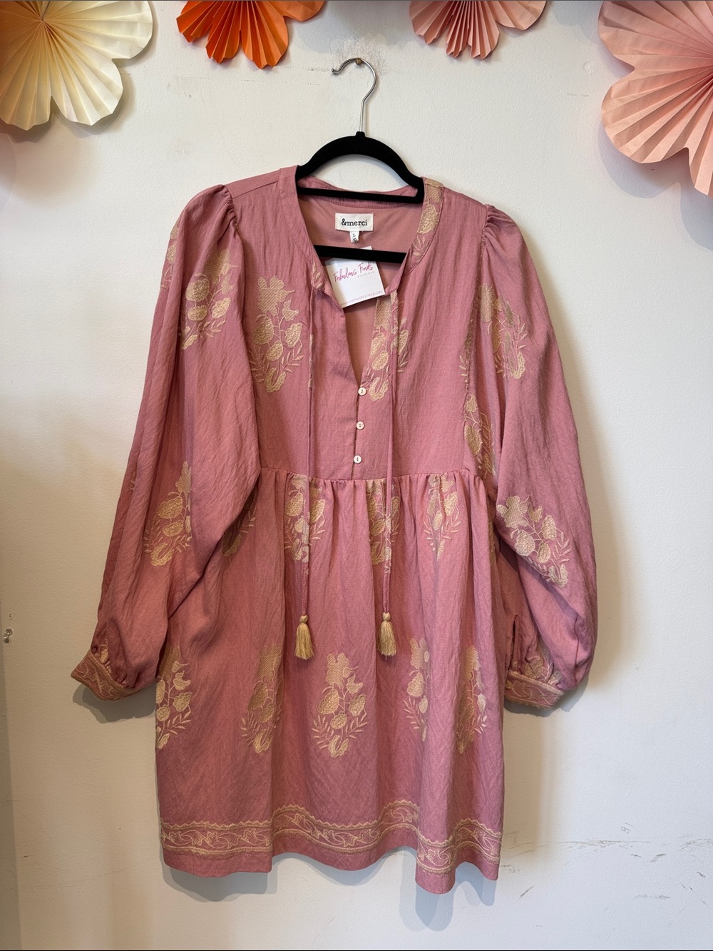 NWT Merci embroidered dress large